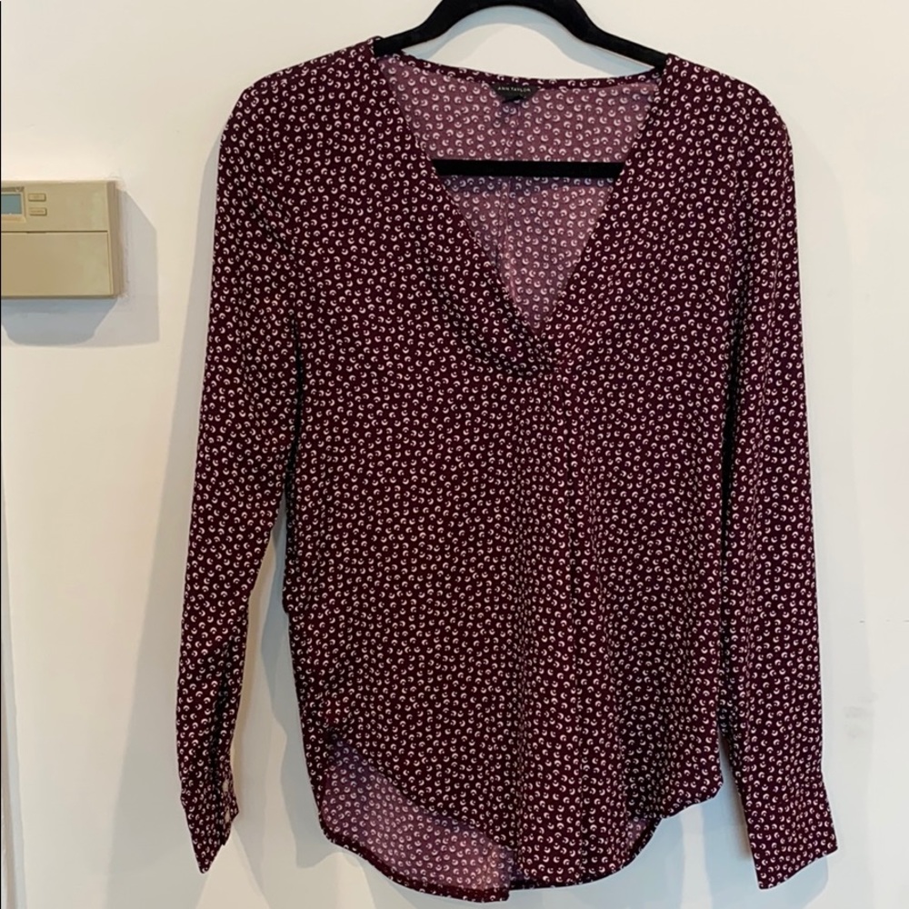Ann Taylor Maroon Blouse